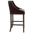 Flash Furniture Carmel Series 30" High Transitional Tufted Walnut Barstool with Accent Nail Trim - Brown LeatherSoft - 2 Pack-Button Tufted Back