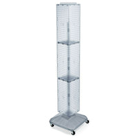 Azar Displays 8" x 8" x 60"Interlocking Pegboard Display with Wheels, Clear (703390-CLR)-Works great with Azar's line of hooks and accessories
