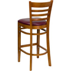 Flash Furniture HERCULES Series Ladder Back Cherry Wood Restaurant Barstool - Burgundy Vinyl Seat-Burgundy Vinyl Upholstered Seat