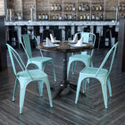 Flash Furniture Commercial Grade Mint Green Metal Indoor-Outdoor Stackable Chair-Mint Green Powder Coated Frame Finish