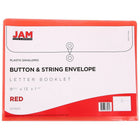 JAM Paper Plastic Envelopes with Button and String Tie Closure, Letter Booklet, 9.75 x 13, Red Poly, 12 Pack (218B1re)-5