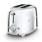 SMEG 50's Style 2 Slice Toaster, Stainless Steel (TSF01SSUS)-Backlit chrome knob with 4 functions: Reheat, Defrost, Cancel, Bagel