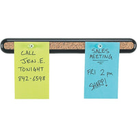 Quartet Bulletin Bar, 12" x 1-3/4"-Self-healing cork strips framed in plastic