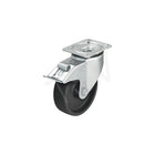 Blickle Heat-Resistant Thermoplastic Caster, Wheel Diameter: 4" (101.6 Mm), Caster Type: Swivel w/Brake (LIK-POHI 102G-1-FI)-Wheel Diameter: 4" (101.6 mm)