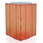 Azar Displays 20" x 14" x 14" 4-Sided Revolving Pegboard Display, Orange Translucent (701414-ORG)-Interlocking four-sided display and sits on a 12" diameter revolving base