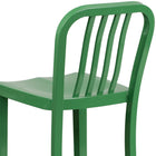 Flash Furniture Commercial Grade 30" High Green Metal Indoor-Outdoor Barstool with Vertical Slat Back - 2 Pack-Green Powder Coated Frame Finish
