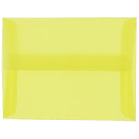 JAM Paper 4bar A1 Envelopes, 3.63 x 5 1/8, Yellow Translucent Vellum, 100 Pack (1591616g)-Primary yellow