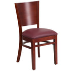 Flash Furniture Lacey Series Solid Back Mahogany Wood Restaurant Chair - Burgundy Vinyl Seat-800 lb. Weight Capacity