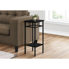 Monarch Specialties 3278 Accent Table - 28"H/Black/Black Metal-Slender yet sturdy black metal base