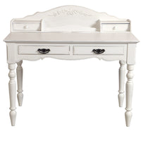 Plata Import Lily Office Desk Writing Desk - Solid Wood Frame - White-Writing desk