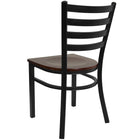 Flash Furniture HERCULES Series Black Ladder Back Metal Restaurant Chair - Mahogany Wood Seat - 2 Pack-.625" Thick Plywood Seat