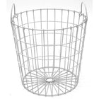 Cathay Importers Wire Round Basket with Metal Handles, 12" W x 12" D x 12" H, White-12"H x12"Dia