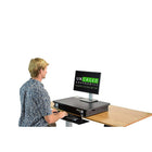Uncaged Ergonomics CHANGEdesk Adjustable Height Standing Desk Riser with Adjustable Keyboard Tray, Black (CDM-B)-Huge height range raises your monitor to 5 positions from 4" to 21.5"
