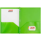 JAM Paper – Chemise biodégradable avec fermoir - vert lime - paquet de 12-12 par paquet