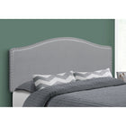 Monarch Specialties 6011Q Queen Size Headboard - Grey Leather-Look-Product dimensions: 50.5"H x 63"L x 3"D