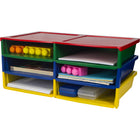 Storex Quick Stack Literature Sorter - 6 Compartments - Multicoloured-Holds a full ream of letter size paper in each slot