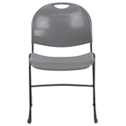 Flash Furniture HERCULES Series Grey Ultra-Compact Stack Chair with Black Frame-Multipurpose Stack Chair