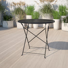 Flash Furniture 30'' Round Indoor-Outdoor Steel Folding Patio Table, Black (CO4BK)-Base Size: 17.75''W x 15.5''L
