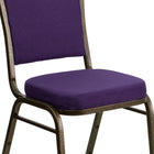 Flash Furniture HERCULES Series Crown Back Stacking Banquet Chairs with Purple Fabric & Gold Vein Frame - 4 Pack-Seamless Back Panel