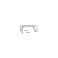 Monarch Specialties 3375 Coffee Table - Grey Cement With Chrome Metal-Modern industrial inspired grey cement-look table top