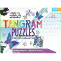 Spicebox Tangram Puzzles and Magnetic Games - French-Includes 2 magnetic boards, 2 sets of magnetic pieces, 20 puzzle card and an instruction booklet