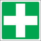 Accuform Signs First Aid Sign, 6" x 6", Aluminum, Pictogram-Display Type Adhesive