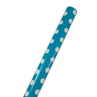 JAM Paper Polka Dot Gift Wrapping Paper, Jumbo 40 sq. ft., Blue with White Dots, 3 Pack (2226416993g)-Blue/white