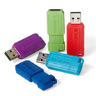 Verbatim Pinstripe 16 GB USB 2.0 Flash Drive - 5 Pack-Password protection software available for download-Windows only