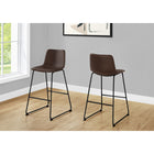 Monarch Specialties 7753 Barstool - Brown Leather-Look/Black Metal-Slim black metal frame, versatile for use in multiple rooms
