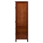 Winsome Brooke 3-Piece Jelly Cupboard Set, Walnut (94357)-3 cabinets (5 shelves) and 3 drawers