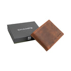 Champs Hunter Leather RFID Blocking Centre-Wing Wallet in Gift Box -  Brown-Bill fold compartment