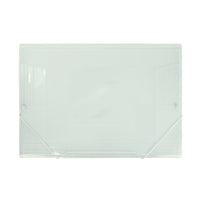 Winnable Elastic Tie Closure Expanding Folders - Letter Size - 1-1/2" Expansion - Clear-Elastic corner fasteners