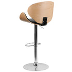 Flash Furniture Beech Bentwood Adjustable Height Barstool with Curved Back & Black Vinyl Seat-CA117 Fire Retardant Foam