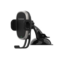 PureGear 10W AutoGrip Universal Car Charging Mount with Qi + Suction Mount - Black-Self-gripping system