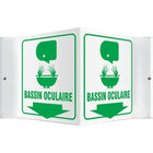 Accuform Signs - Enseigne Projection « Bassin Oculaire », 6po x 8-1/2po, Plastique, Français Avec Pictogramme-Type d'affichage Boulonné