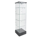 Can-Bramar Econoline Frameless Glass Display Case Tower with Four Shelves - 20" D x 20" W x 72" H-Sturdy 6 mm Tempered glass
