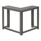 Monarch Specialties 3658 Corner Console Accent Table - Grey-Warranty: 1 Year limited for parts