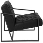 Flash Furniture - Chaise longue touffetée en cuir noir de la série HERCULES Madison-Appuis-bras inclinés