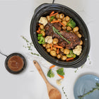 Kenmore Programmable 7 qt (6.6L) Slow Cooker with Sauce Warmer - Black & Stainless Steel-4 temperature settings (Low, Medium, High, and Warm)