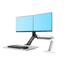 North Bayou 22"-27" Desktop Sit-Stand Workstation Dual Screen with USB Port - White (FC40-2AW)-Compatible Screen Size: 22" - 27" (x2)