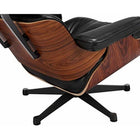 Nicer Furniture Modern Classic Lounge Chair & Ottoman Set - Black/Rosewood-7-ply of cross grained kiln dried engineered wood shell to prevent warping and cracking