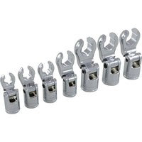 Dynamic Tools 3/8" Drive 7 Piece SAE, Flare Nut Socket Set, 3/8" - 3/4"-Contains: 3/8", 7/16", 1/2", 9/16", 5/8", 11/16", 3/4"
