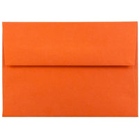 JAM Paper 4bar A1 Envelopes, 3.63 x 5 1/8, Brite Hue Orange Recycled, 100 Pack (15808g)-Orange