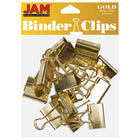 JAM Paper Binder Clips, Medium, 32 mm, Gold, 15 Pack (339BCgo)-32 mm binder clips