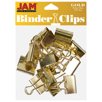 JAM Paper Binder Clips, Medium, 32 mm, Gold, 15 Pack (339BCgo)-32 mm binder clips