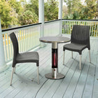 Ener-G+ Hea 115J88, GOLD Infrared Electric Outdoor Heater, Bistro Table-23.65"W x 23.65""D x 29.5H