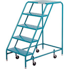 Kleton Rolling Step Ladders - 5 Steps - 22" Step Width - 46" Platform Height - Steel-Frame Material: Steel