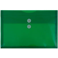 JAM Paper Plastic Envelopes with Button and String Tie Closure, Legal Booklet, 9.75 x 14.5, Green Poly, 12 Pack (219B1GR)-Green