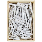 JAM Paper Wood Clothing Pin Clips, Small 7/8, White, 2 packs of 50, 100 Total (2230717360a)-3