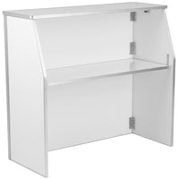 Flash Furniture 4' Laminate Foldable Bar - White-Portable Bar